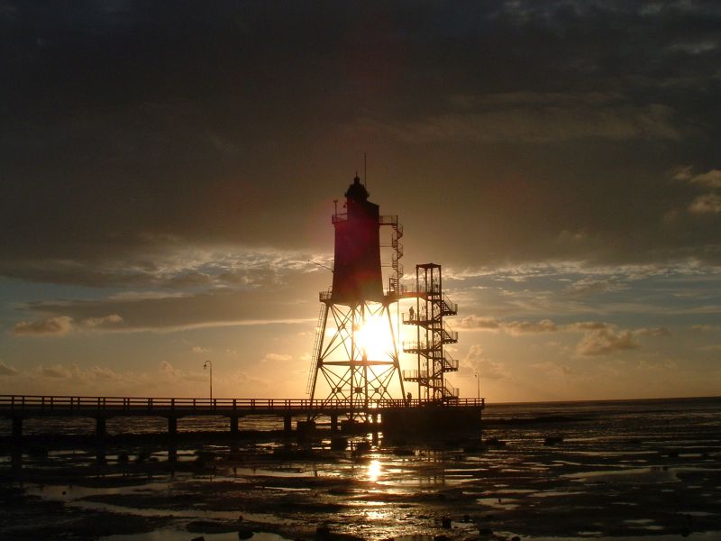 Leuchtturm Im Sonnenuntergang
