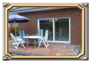 Rosenferienhaus Terrasse an der Nordsee