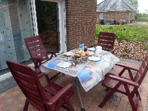 Rosenferienhaus Terrasse