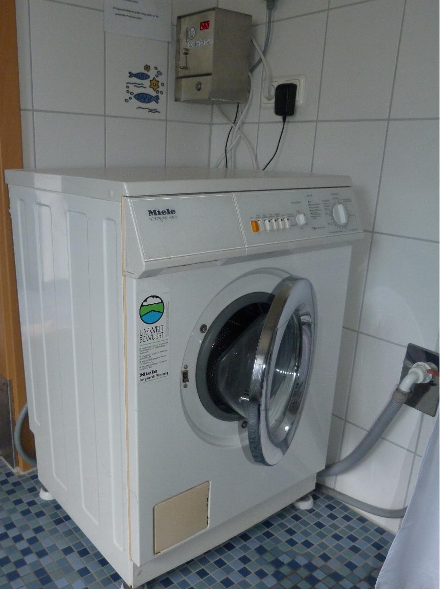 Mühlenferienhaus - Waschmaschine, Münzbetrieb, 50Cent für 30 Minuten